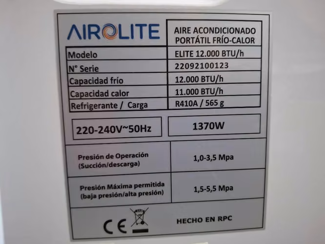 Aire acondicionado portátil frío/calor