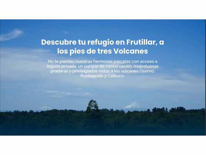 Parcela en venta con agua, luz aerea y amplios caminos en FRUTILLAR