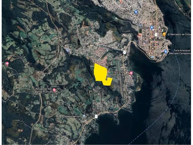 11,5 hectáreas con vista al mar en exclusivo sector urbano Lo Gamboa de Castro.