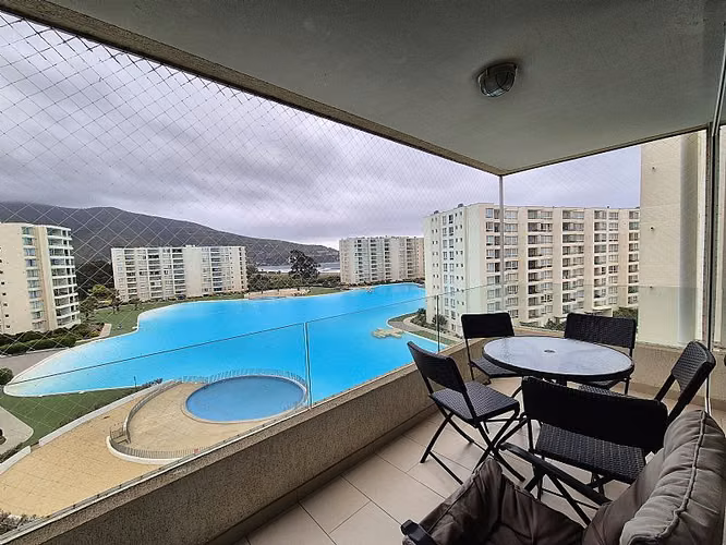 DEPARTAMENTO AMOBLADO 3D2B PAPUDO LAGUNA, VISTA PA