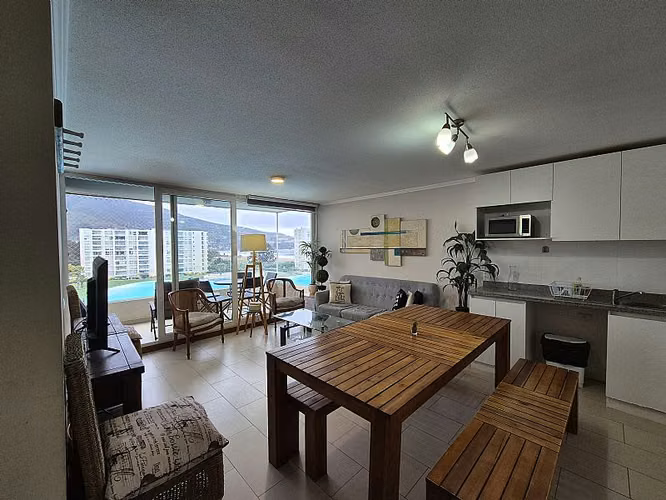DEPARTAMENTO AMOBLADO 3D2B PAPUDO LAGUNA, VISTA PA