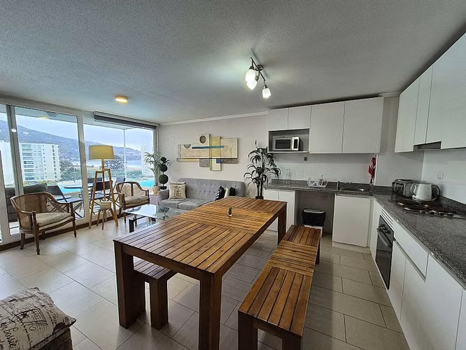 DEPARTAMENTO AMOBLADO 3D2B PAPUDO LAGUNA, VISTA PA