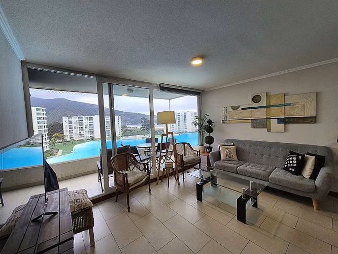 DEPARTAMENTO AMOBLADO 3D2B PAPUDO LAGUNA, VISTA PA