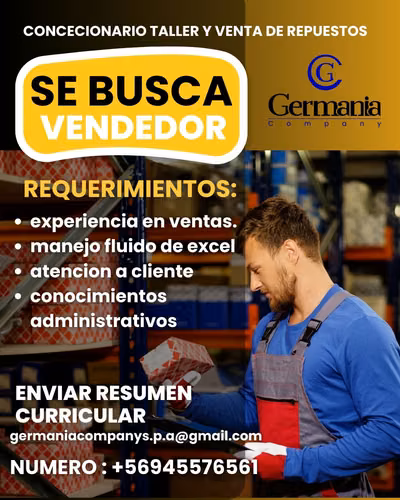 VENDEDOR REPUESTOS MOTOCICLETAS