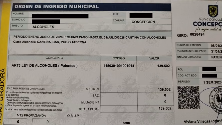 Se Vende Patente de Alcoholes clase E en Concepción