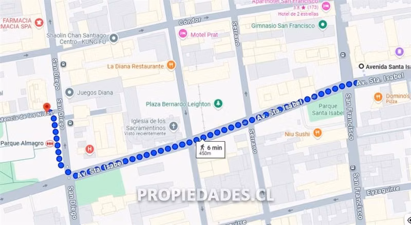 Departamento en venta de 1 dormitorio, 1 baño en Santiago
