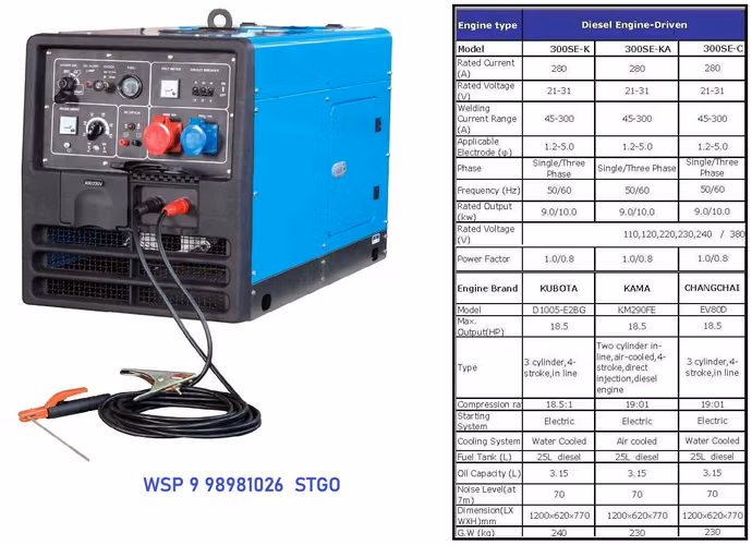 SOLDADORA 300 AMP DIESEL