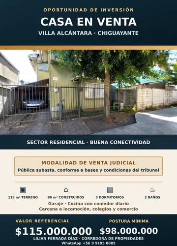 OFERTA -VILLA ALCANTARA CHIGUAYANTE