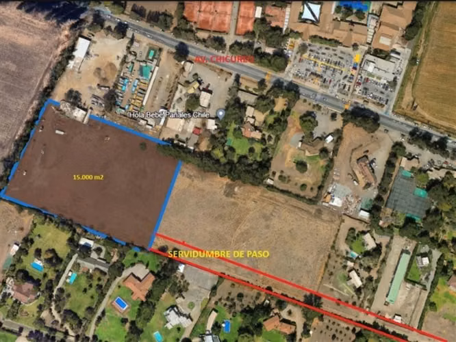 Sitio de 15.000m2 en arriendo en Colina Av Chicureo