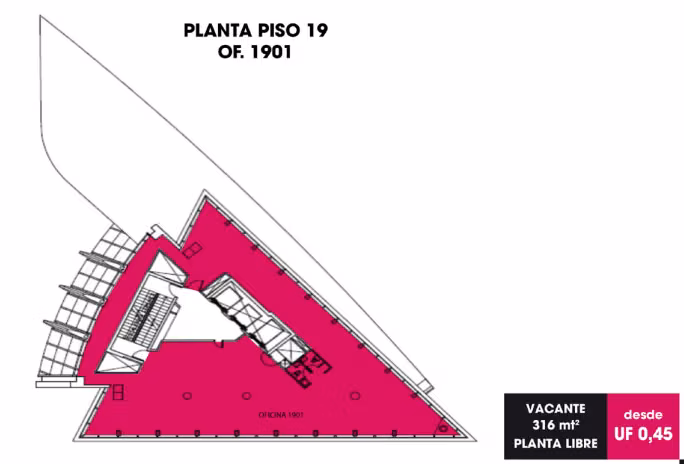 Oficina en arriendo en Providencia