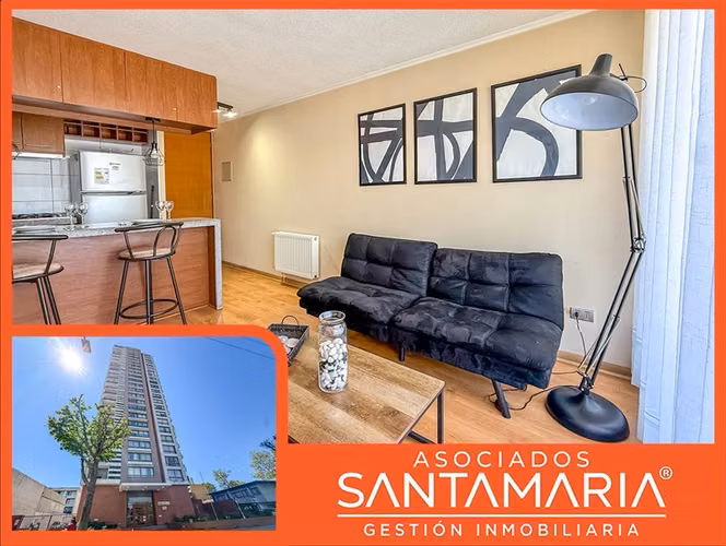 Arriendo Dpto. 1 dorm amoblado en Castellón, Concepción.