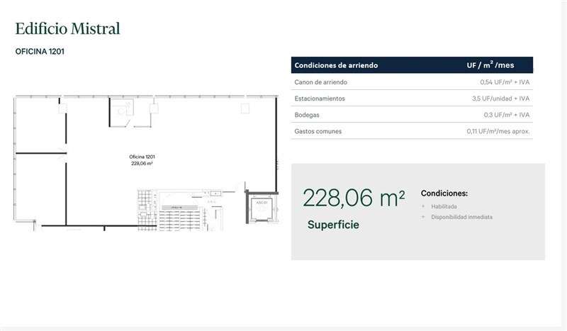 Arriendo OFICINA en Edificio Mistral en Las Condes - Imagen 3
