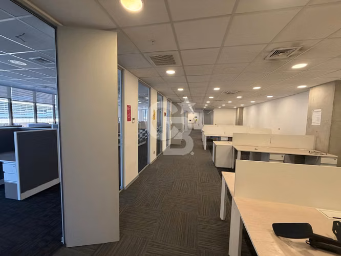 Oficina amplia habilitada con puestos de trabajo