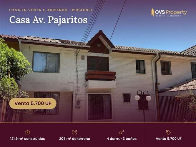 Casa en venta de 4 dorm. Pudahuel #137744