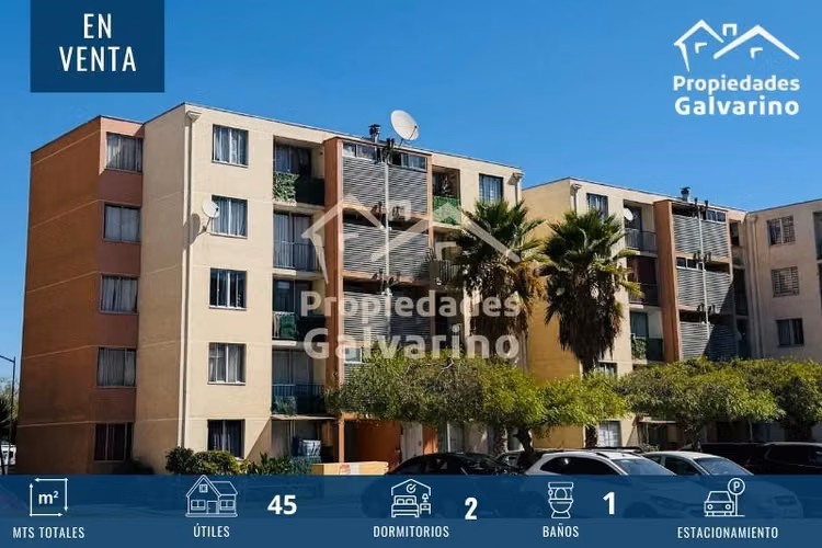 Departamento en venta de 2 dorm. en La Cisterna