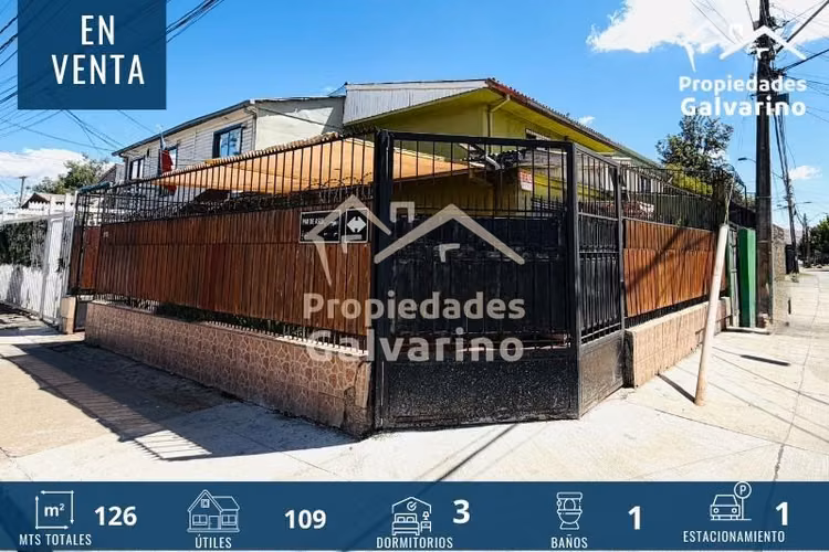 Casa en venta de 3D ,1B. en Conchalí