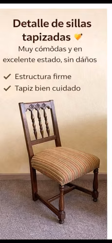 Comedor con 6 sillas de madera