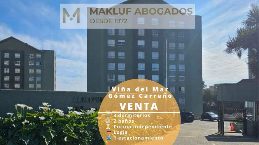 Departamento 3 dormitorios en venta, Mesa de Aragón, Gomez Carreño, Viña del Mar
