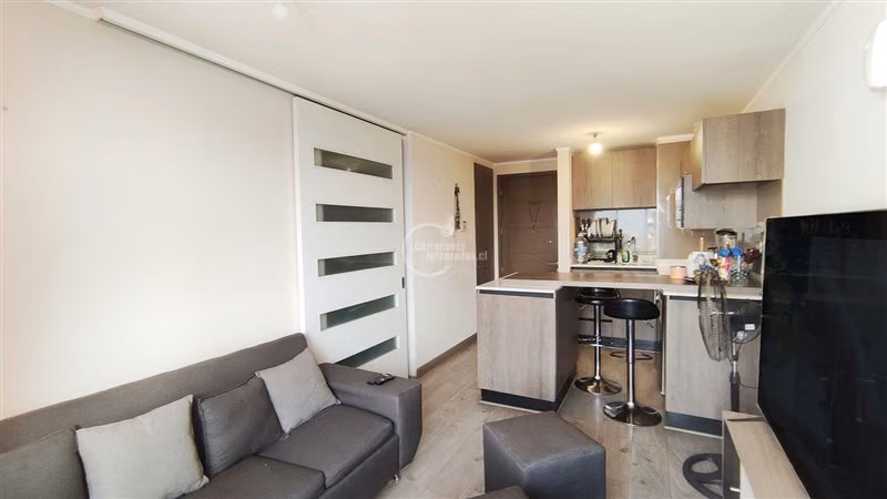 1 dorm. 1 baño. Terraza a lo largo del Dpto. en Santiago