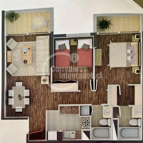 Departamento en venta de 2 dorm. en San Miguel