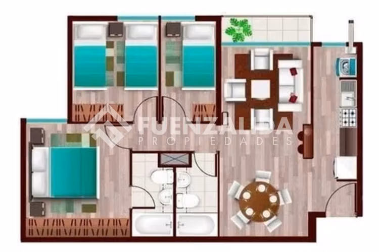 Departamento en venta de 3D2B en Parque Pucalan Puerto Montt