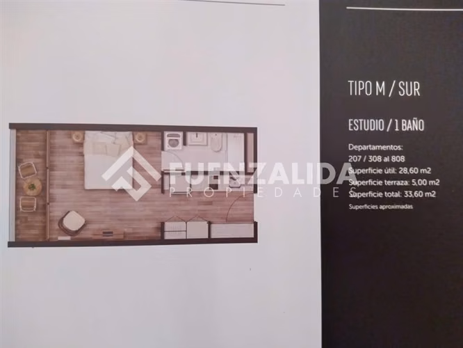 Departamento en venta de 1 dorm. en Ñuñoa
