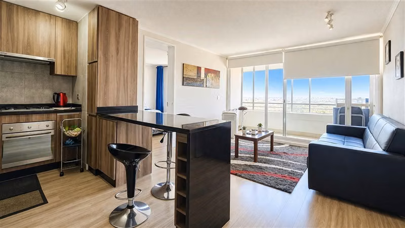 Departamento mariposa en venta de 2 dorm. en Macul