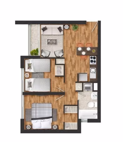 Departamento en venta de 2 dorm. en Independencia