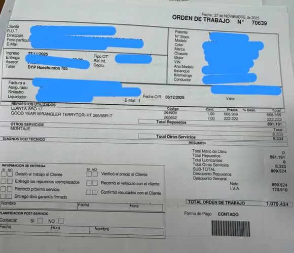 Se vende neumático con llanta para Peugeot Landtrek SIN USO.