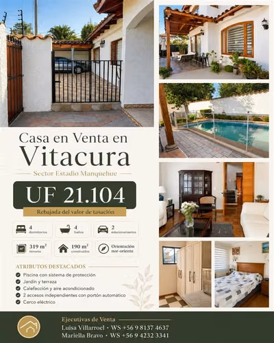 Hermosa y Amplia Casa Vitacura, Estadio Manquehue