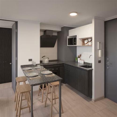Departamento seminuevo en venta de 1 D y 1B. Santiago Centro