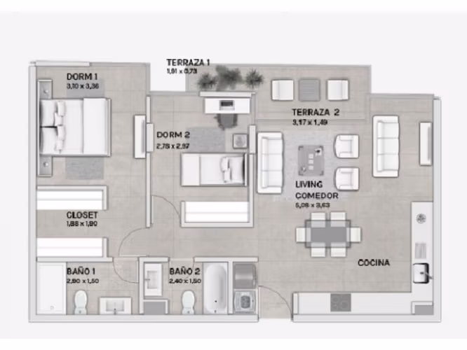 OPORTUNIDAD!! Se Vende Departamento de 2D2B en Puerto Rodó, Providencia