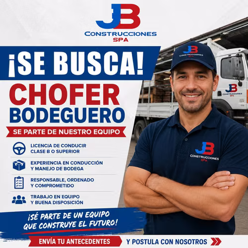 Ayudante de Bodega Con Licencia Conducción Clase B