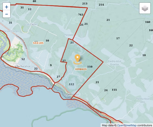 Parcela 5000m2 en Venta , Parque Campomar , Piedra Azul , a 15 minutos de Puerto Montt.