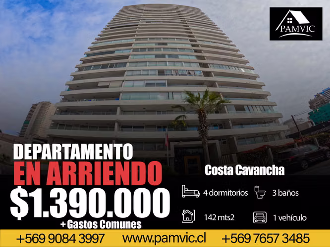 Departamento en Arriendo en Edificio Costa Cavancha - Imagen 1