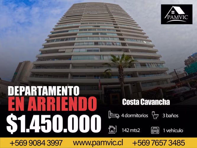 Departamento en Arriendo en Edificio Costa Cavancha