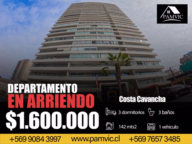 Departamento en Arriendo en Edificio Costa Cavancha