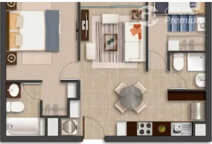 Departamento en venta de 2 dorm. en Independencia