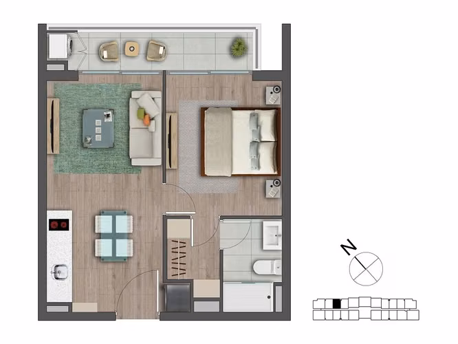 DEPTO DE 2 DORMITORIOS 2 BAÑOS EN PROYECTO SAN JOAQUIN - Imagen 11