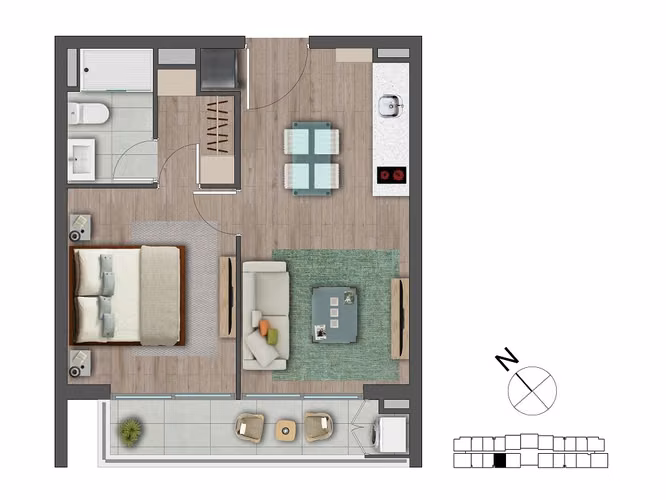 DEPTO DE 2 DORMITORIOS 2 BAÑOS EN PROYECTO SAN JOAQUIN - Imagen 5