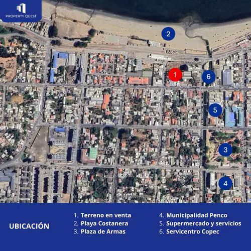VENTA TERRENO A PASOS PLAYA PENCO (161587)