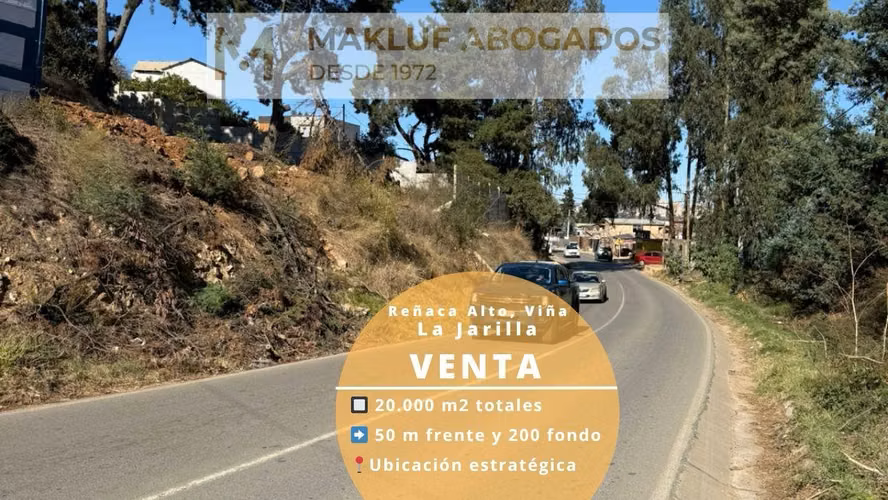 Terreno 20.000 m2 en venta, sector La Jarilla, Reñaca Alto, Viña del Mar