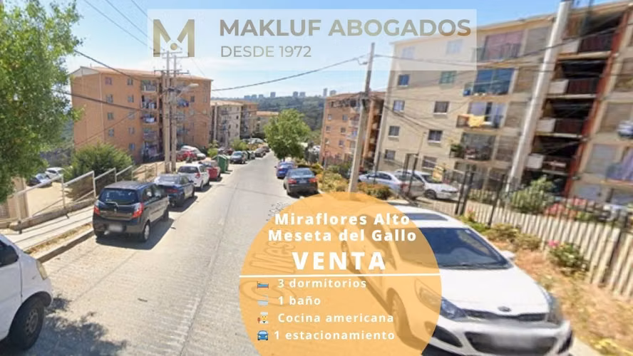 Departamento 3 dormitorios en venta, Meseta del Gallo, Miraflores Alto, Viña del Mar