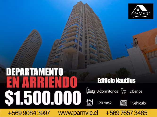 Departamento Amoblado en Arriendo en Edificio Nautilus