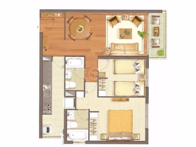 Departamento en venta de 2 dorm. en Recoleta