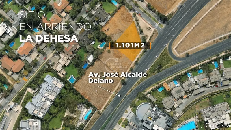 Terreno Construcción de 1.101M2 en arriendo en La Dehesa