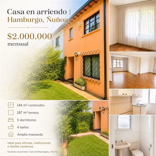Gran casa apta para instituciones oficinas o familiar, Ñuñoa