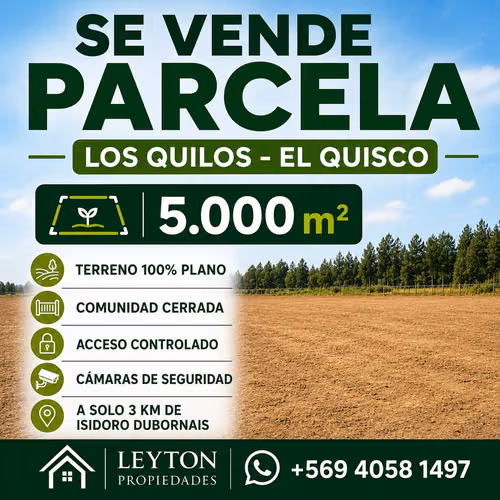 Parcela plana de 5.000 m² en Los Quilos – El Quisco - Imagen 1