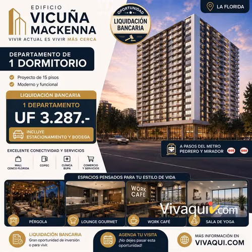 Departamento en venta de 1 dorm. en Ñuñoa