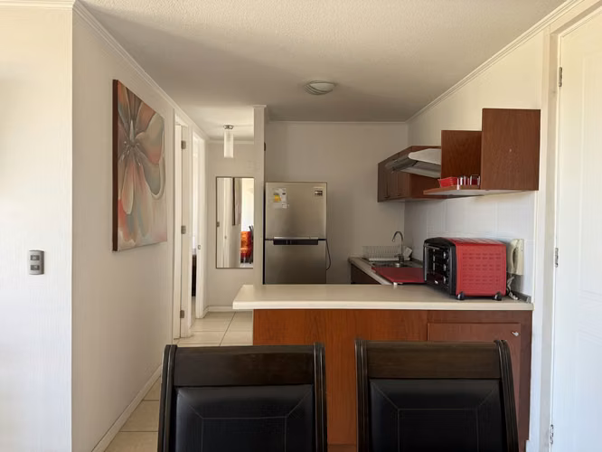 Inversionista , dpto amoblado, 2 dorm, 1 baño, a pasos del Casino Enjoy